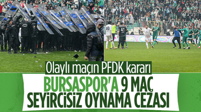 PFDK'dan Bursaspor'a 9 maç seyircisiz oynama cezası