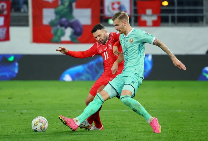 6 golün atıldığı karşılaşmada İsviçre, Beyaz Rusya ile berabere kaldı.